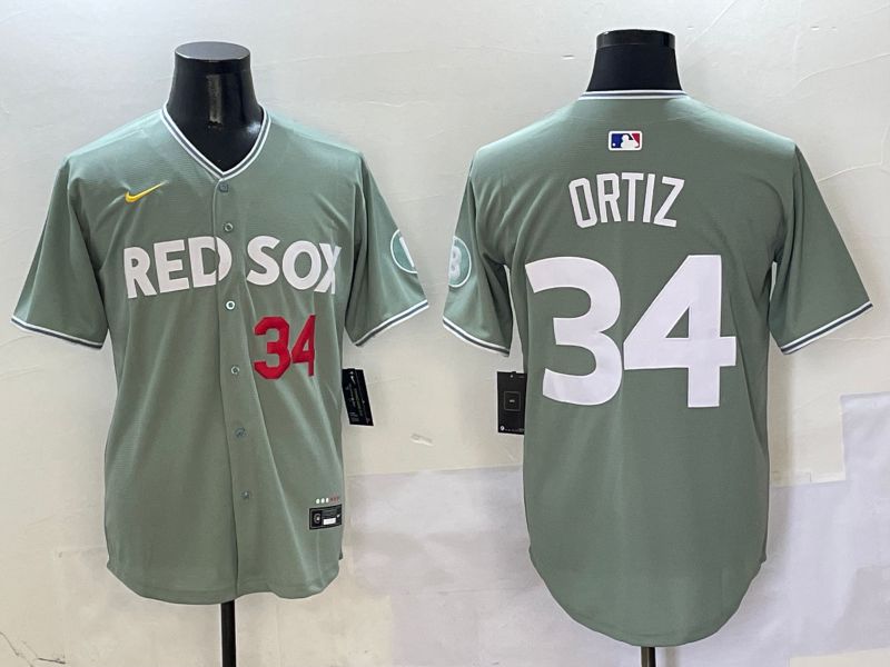 Men Boston Red Sox #34 Ortiz Green Joint Name Game Nike 2025 MLB Jersey style 3->boston red sox->MLB Jersey